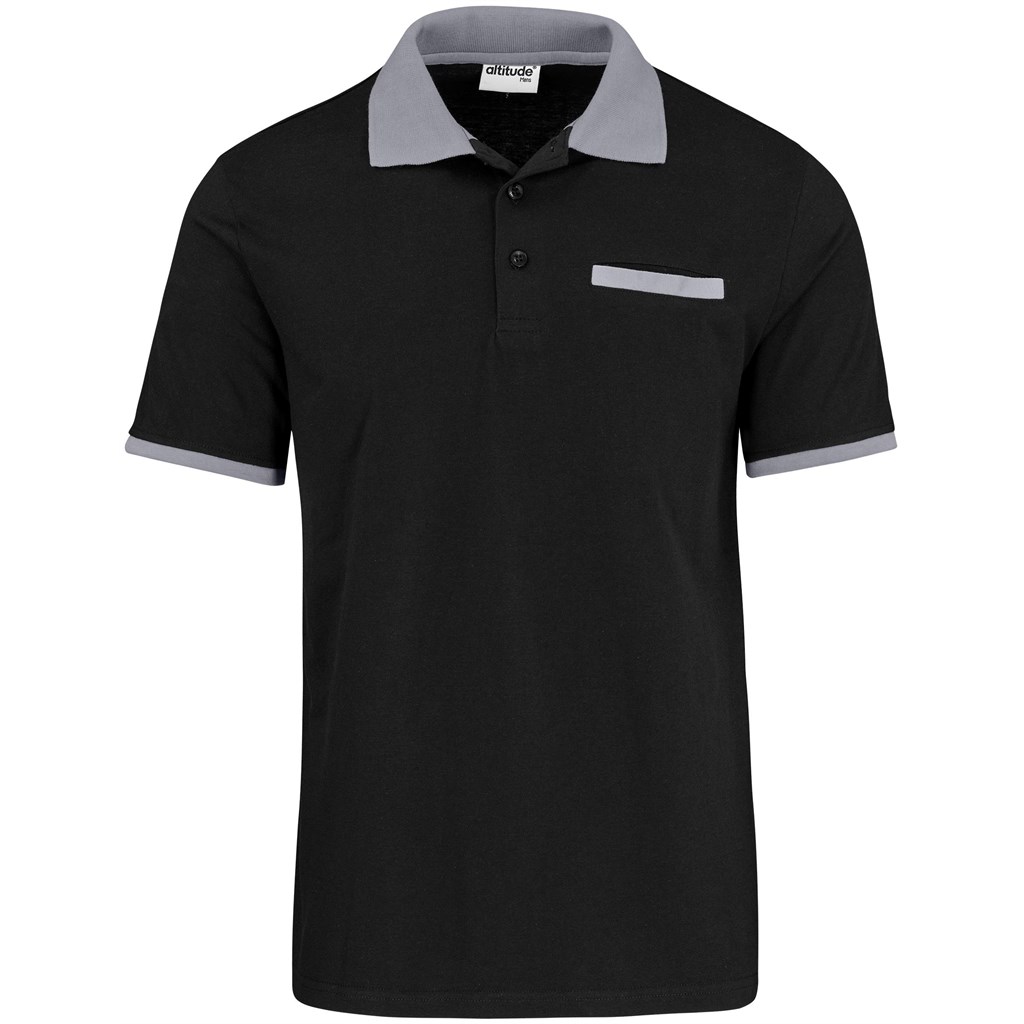 Mens Caliber Golf Shirt - Black Grey