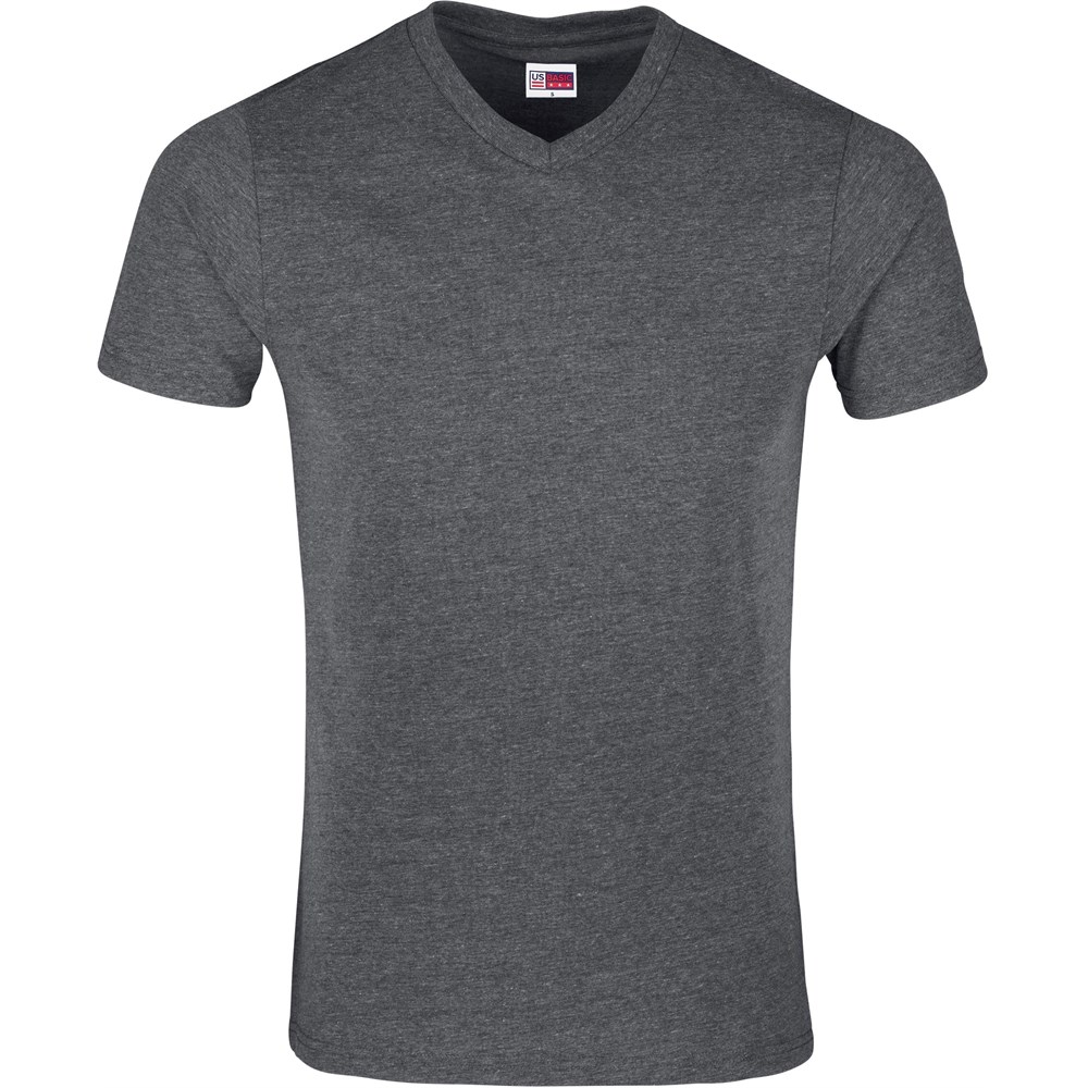Mens Michigan Melange V-Neck T-Shirt - Dark Grey