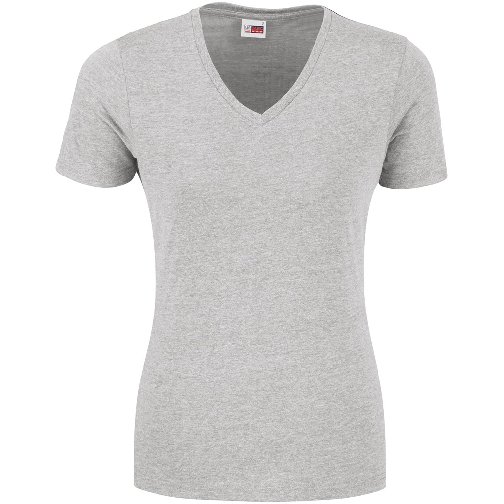 Ladies Michigan Melange V-Neck T-Shirt - Grey