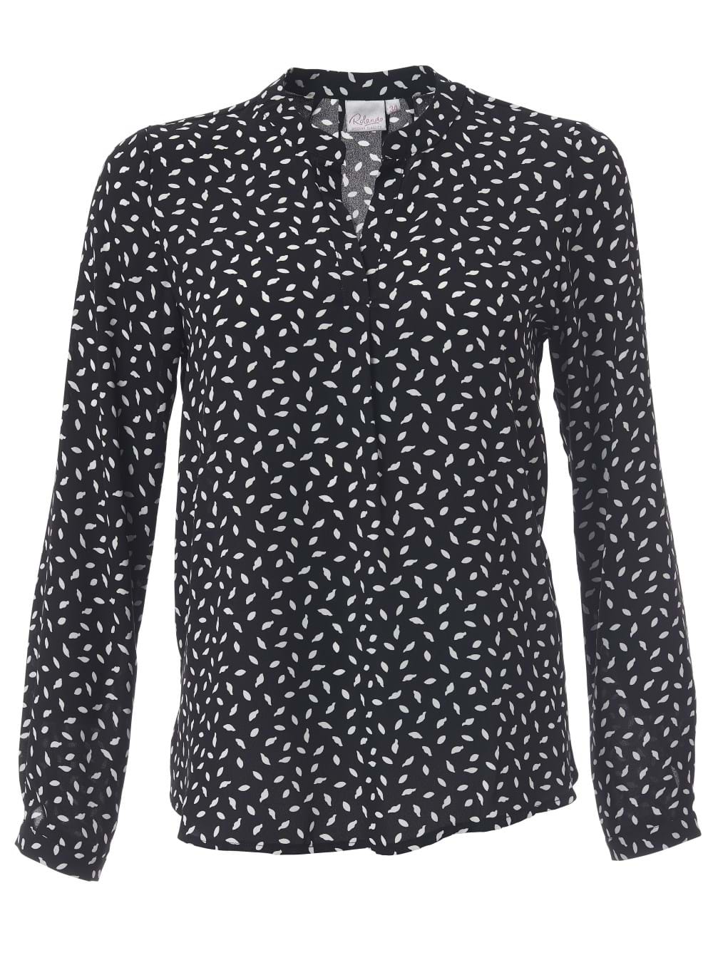 Fleur K229 L/S Blouse - Black/White