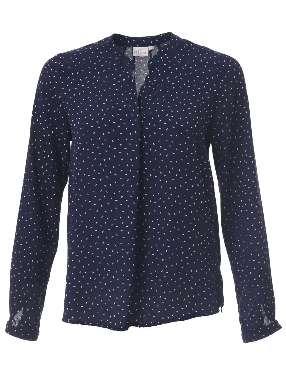 Venice K231 L/S Blouse - Navy/White