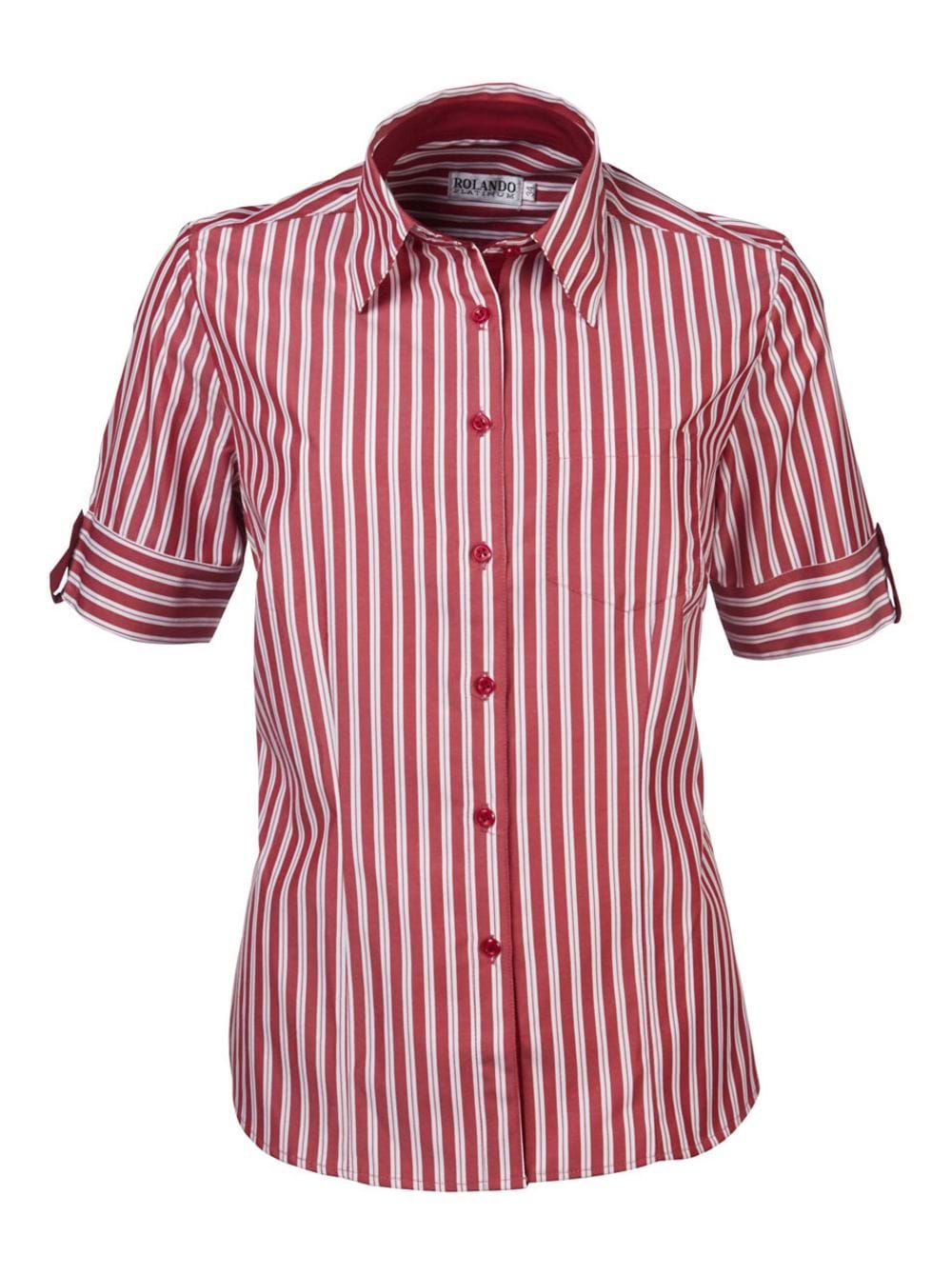 Angelique N20 S/S Blouse - Burgundy/White