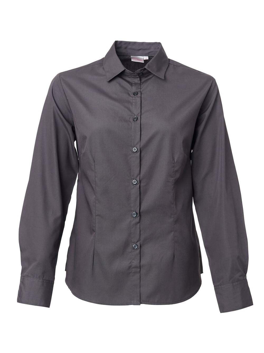 Cathy P070 L/S Blouse - Charcoal