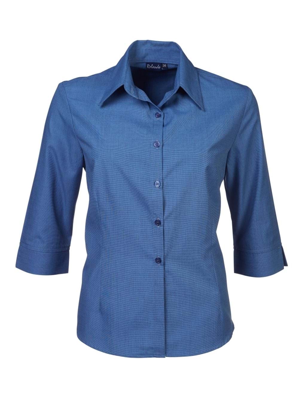 Cathy G01 Classic 3/4 Blouse - Blue