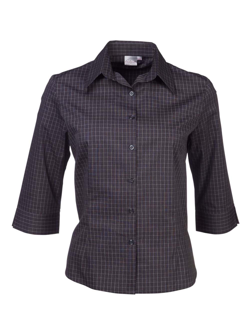 Cathy P04 3/4 Blouse - Charcoal