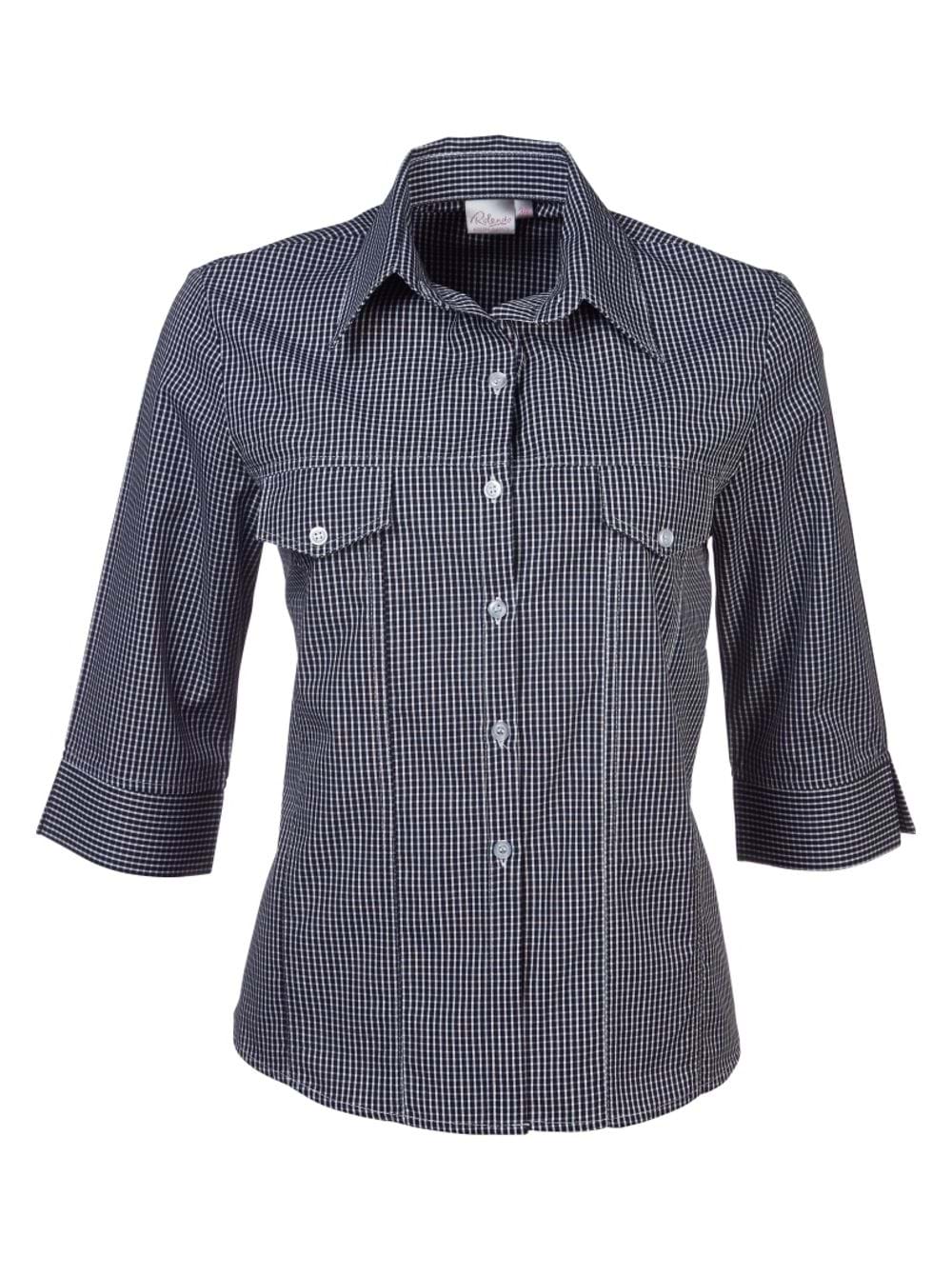 Janine B12 Classic 3/4 Blouse - Navy