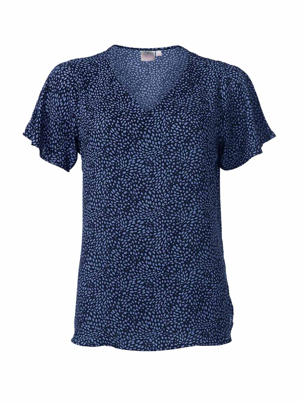 Florence K265 S/S Blouse - Navy/Blue Spots