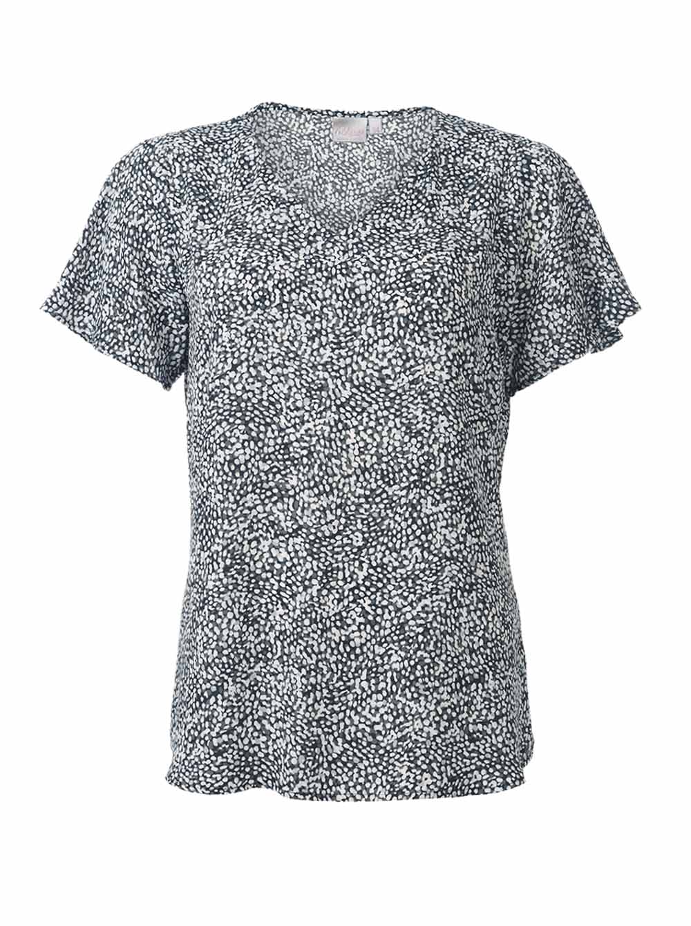 Paris K264 S/S Blouse - Grey Multi Speckles