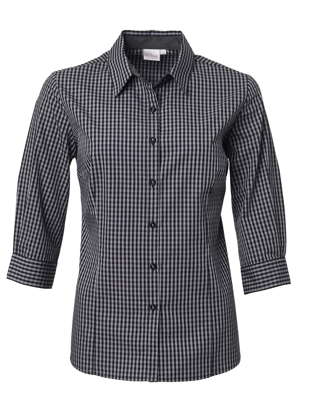 Ladies Heath K233 3/4 Blouse - Black/Grey