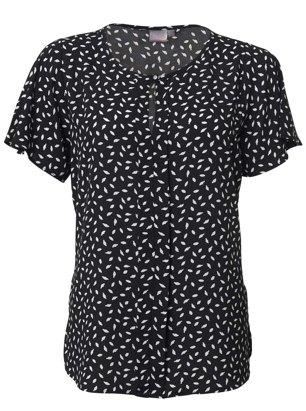 Fleur K229 S/S Blouse - Black/White
