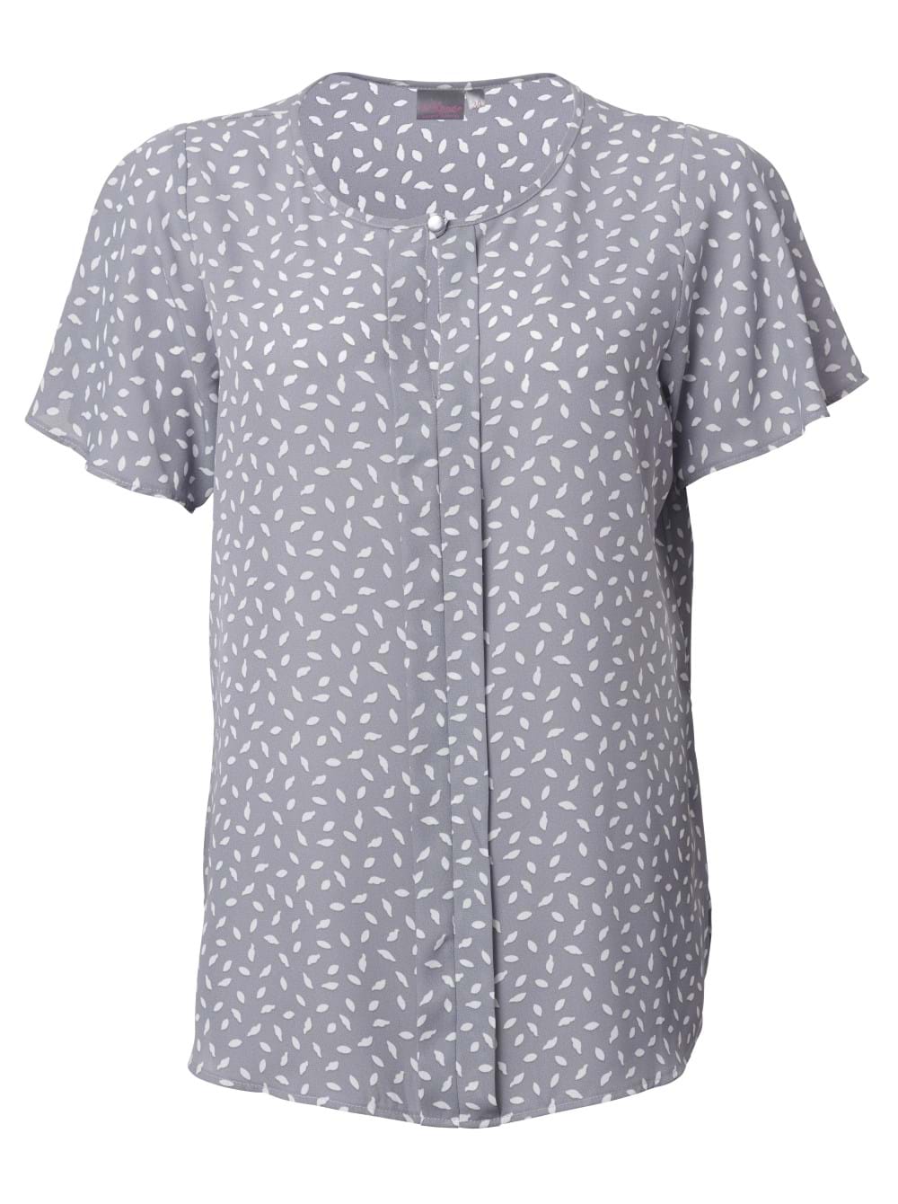 Fleur K229 S/S Blouse - Grey/White