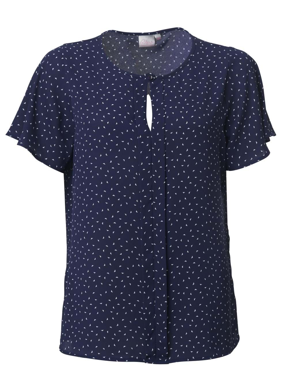 Venice K231 S/S Blouse - Navy/White