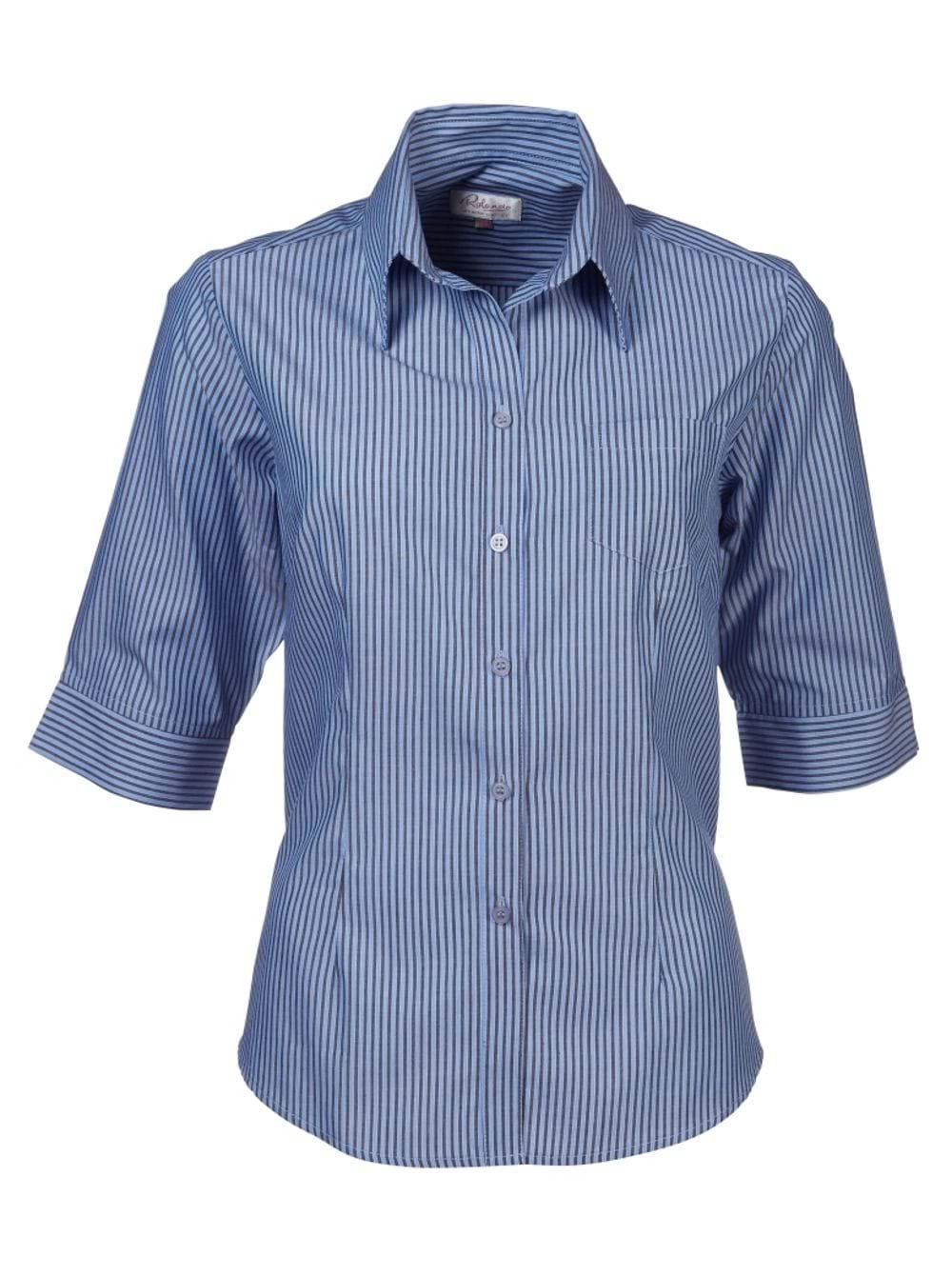 Jacqui K121 3/4 Blouse - Navy/Sky