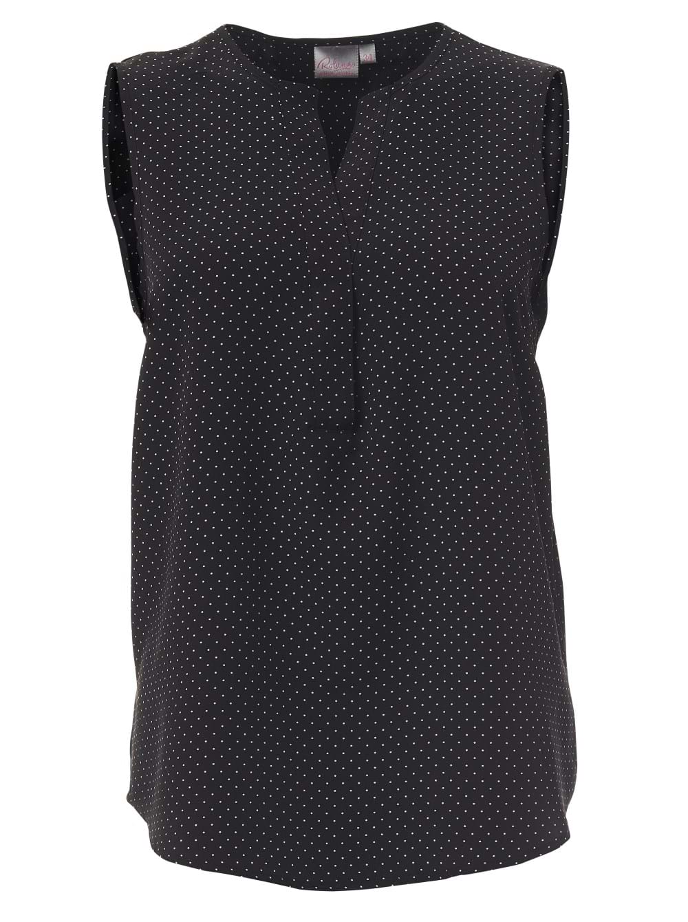 Kaylee K222 S/Less Blouse - Black/White