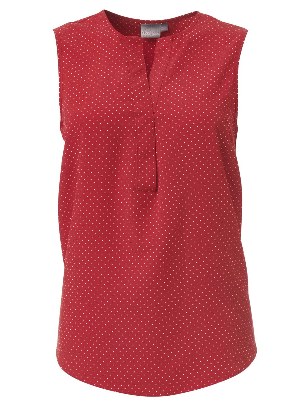 Kaylee K222 S/Less Blouse - Red/White