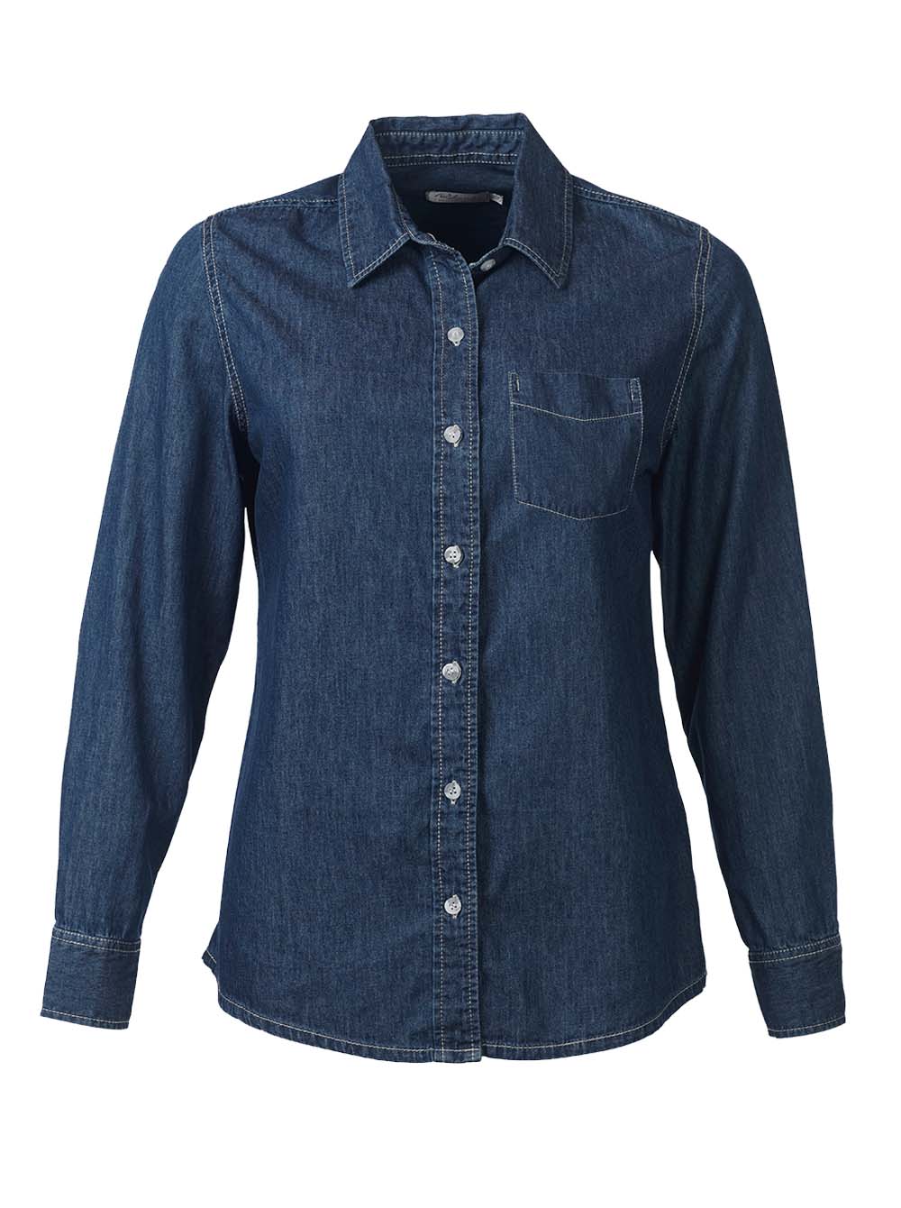 Ladies Denver L/S Blouse - 4.5 Ounce Blue Denim