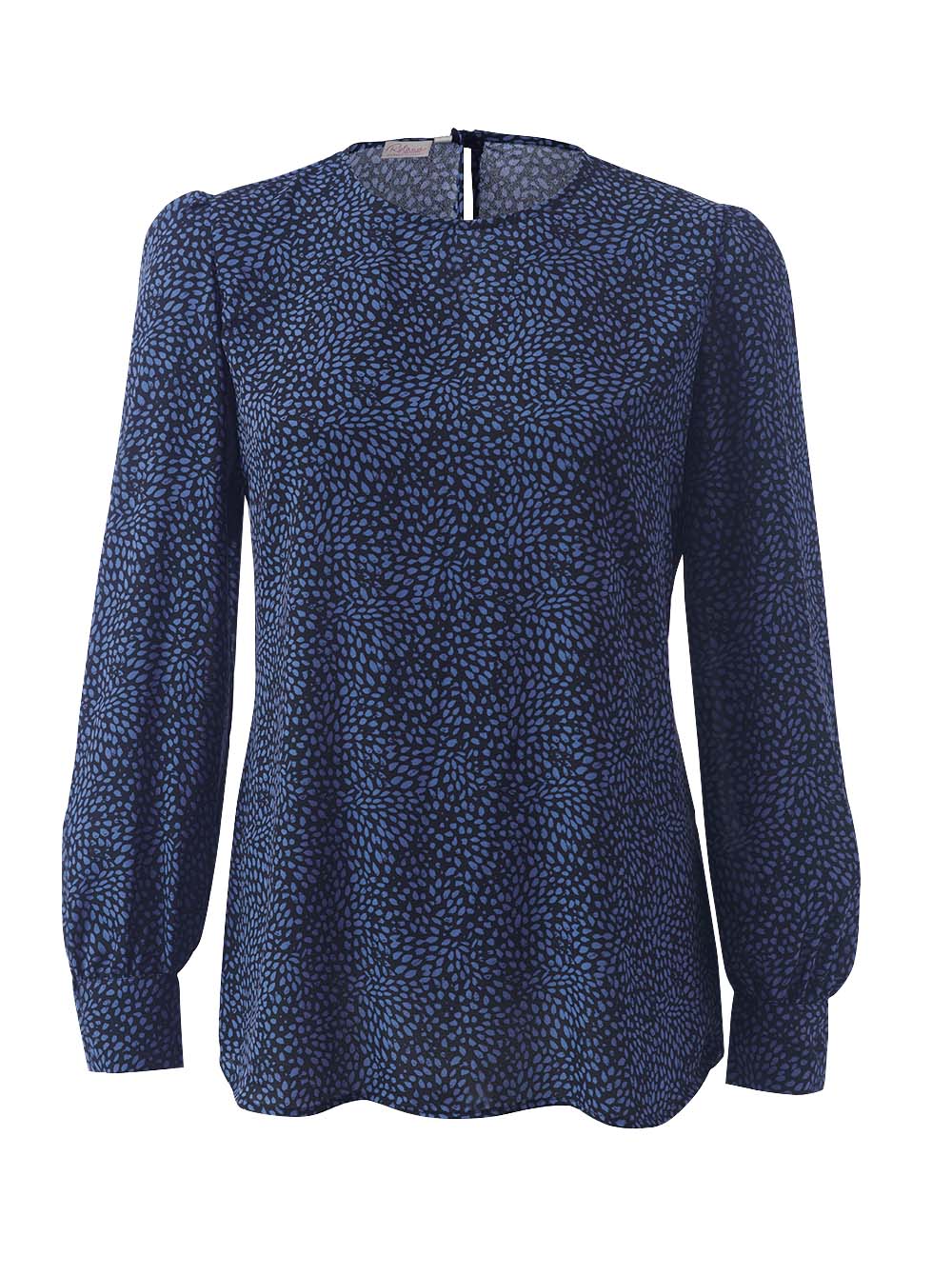Florence K265 L/S Blouse - Navy/Blue Spots