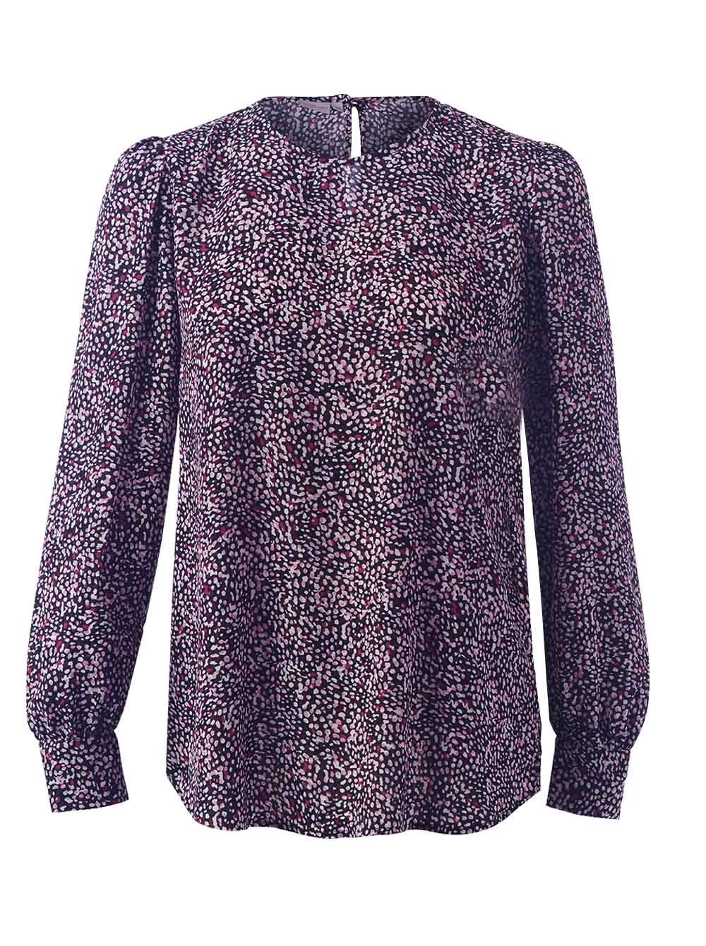 Paris K264 L/S Blouse - Plum Multi Speckles