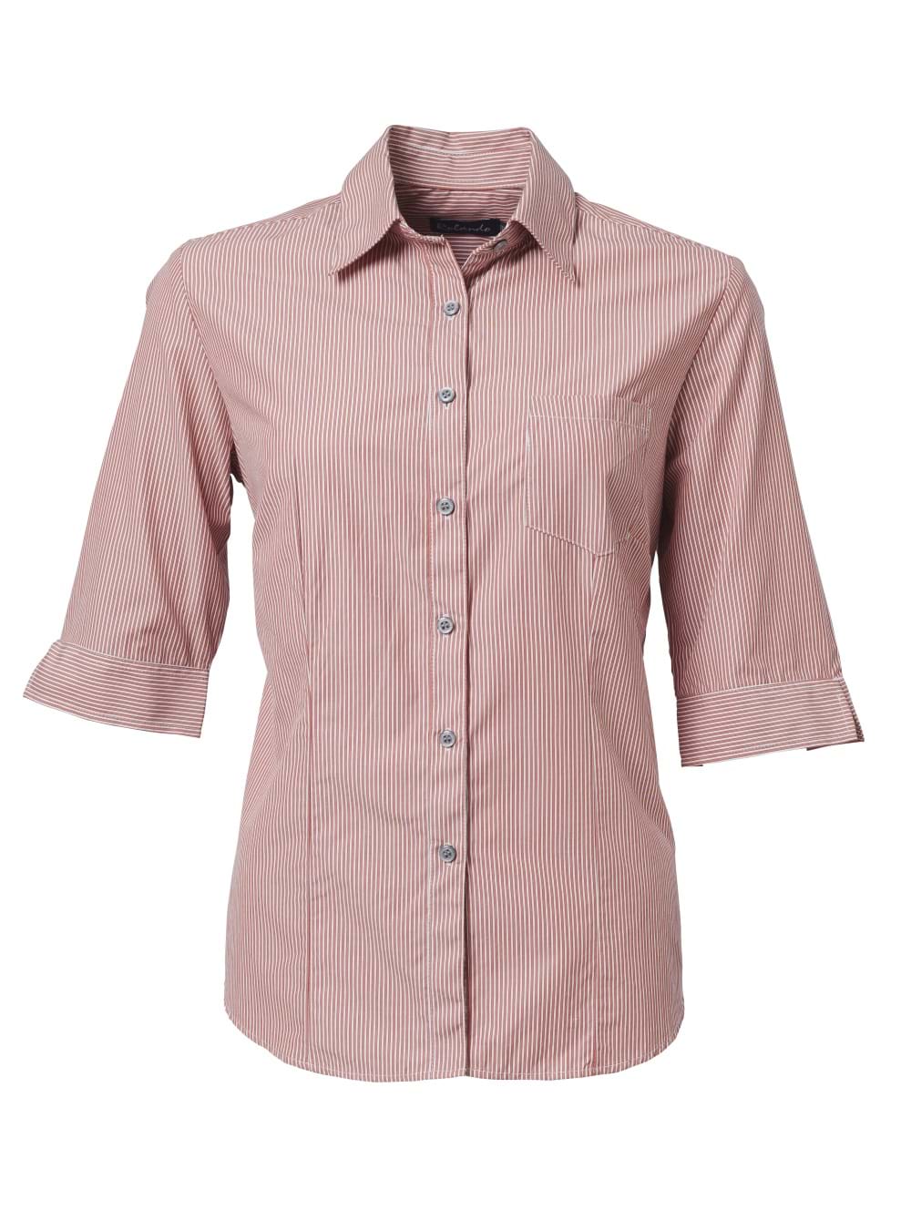 Wendy K124 3/4 Blouse - Red/White