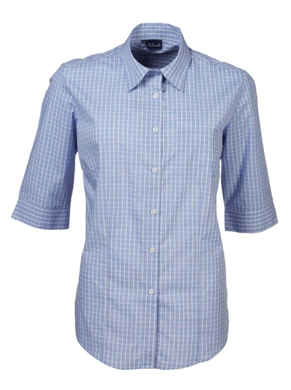 Wendy K208 3/4 Blouse - Blue/White