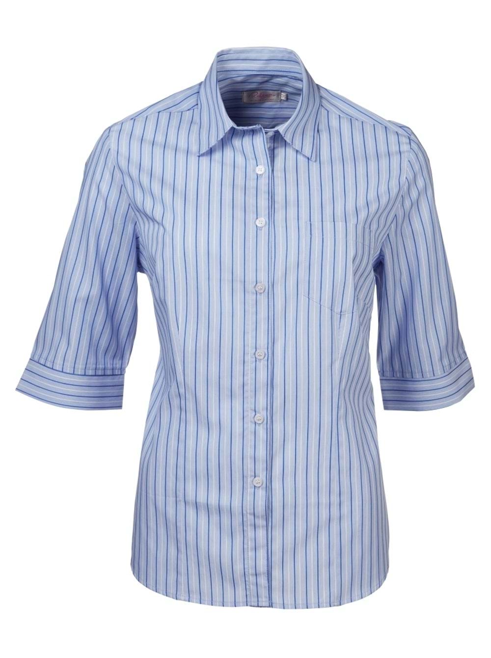Wendy K210 3/4 Blouse - Blue/White