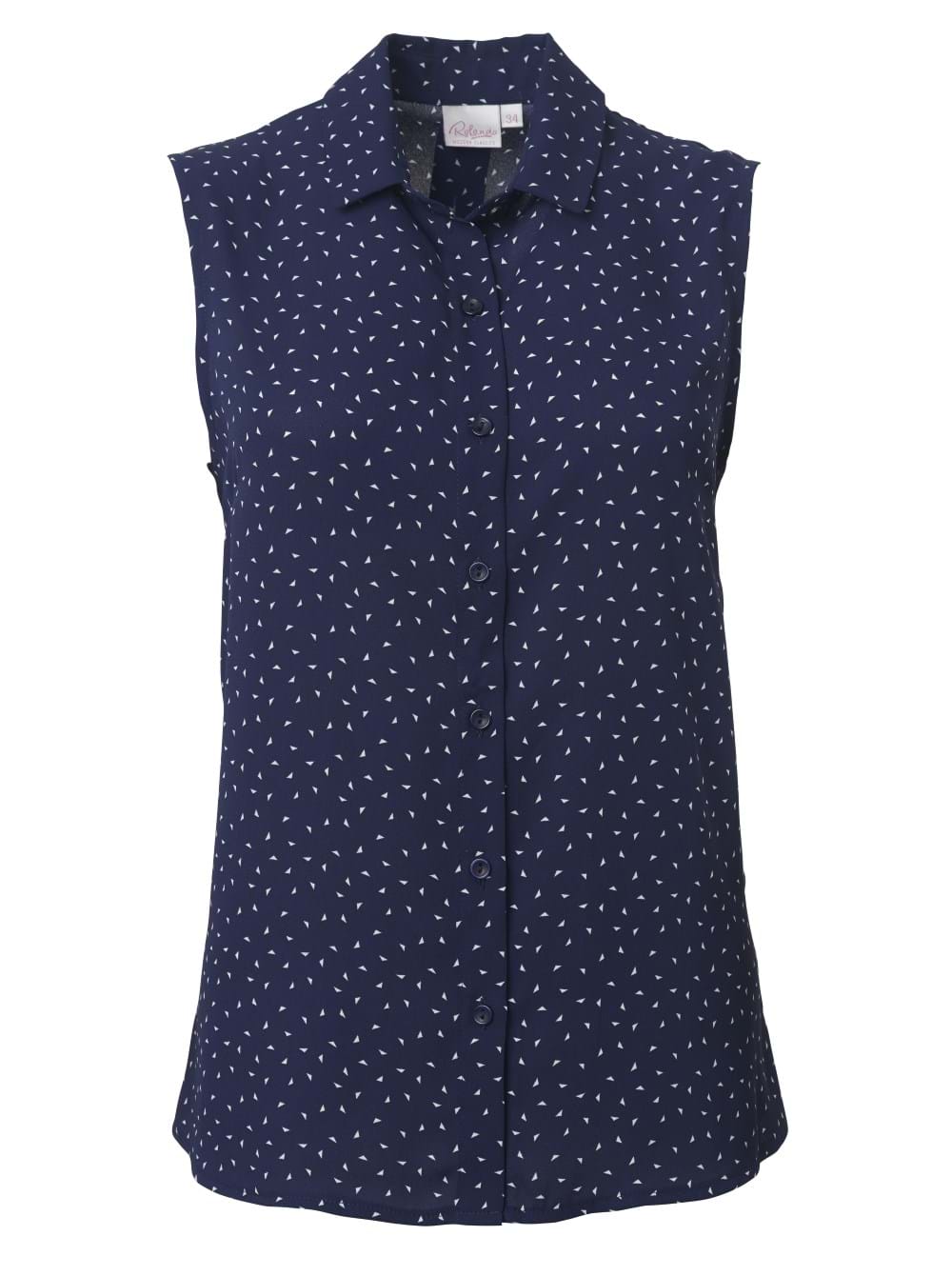 Venice K231 S/Less Blouse - Navy/White