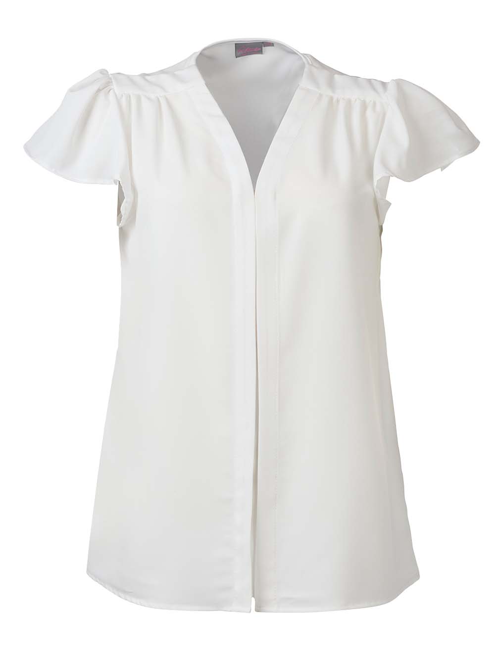 Victoria K225 Frill Sleeve Blouse - Pearl