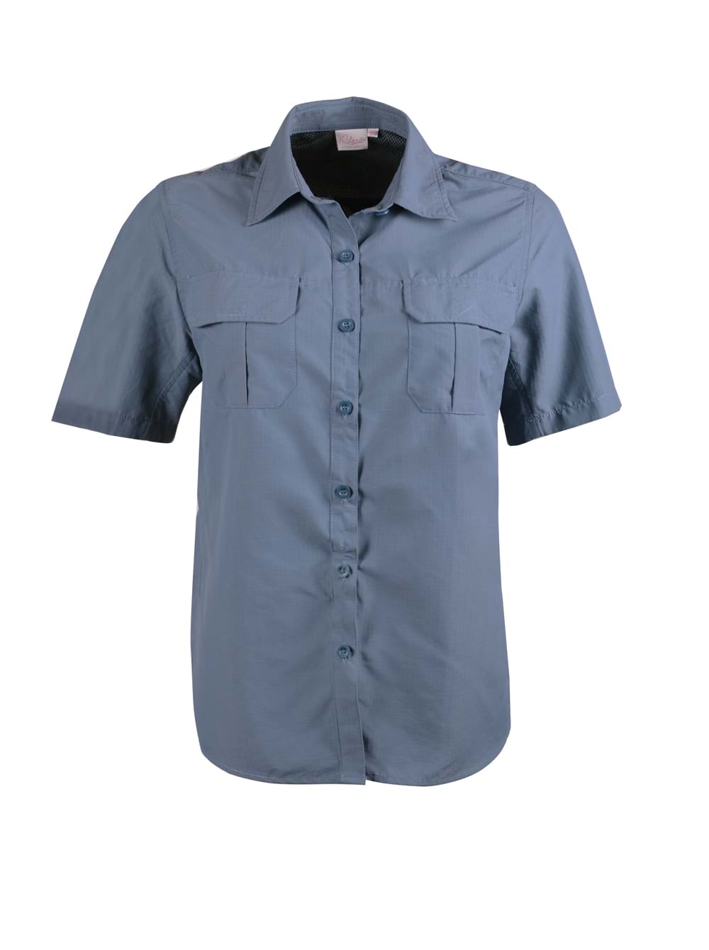 Ladies K224 S/S Safari Blouse - Petrol Blue