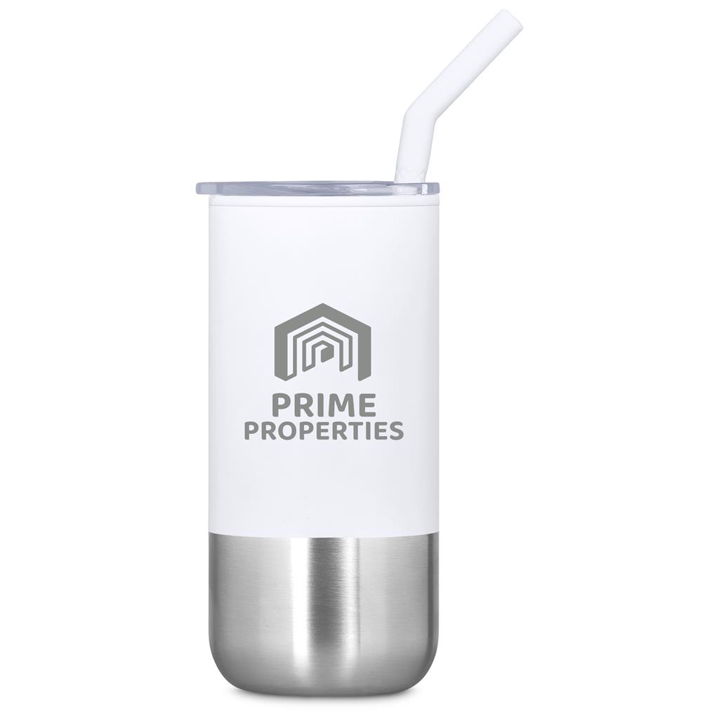 Kooshty Cheerio Stainless Steel & Plastic Double-Wall Tumbler & Straw – 480ml - Image 3